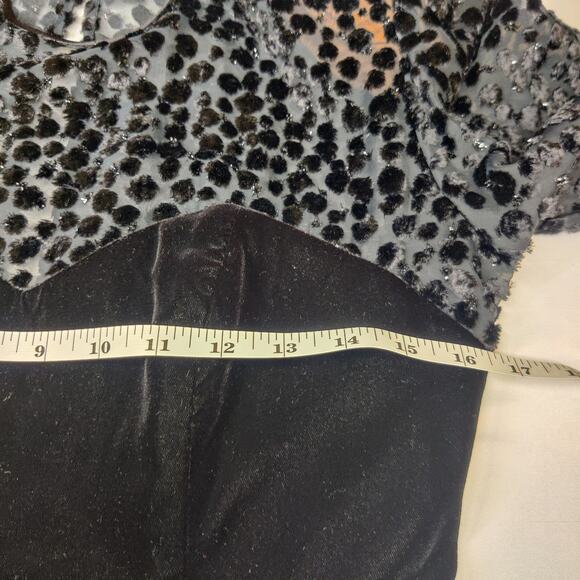 Vtg Niki Originals Black Velvet Burnout Fit & Flare Prom Dress 8 Whimsigoth - Picture 12 of 14